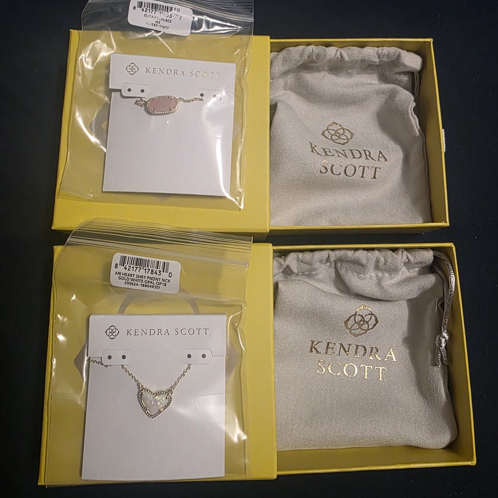 Kendra Scott Pink Bracelet and Heart Necklace Set